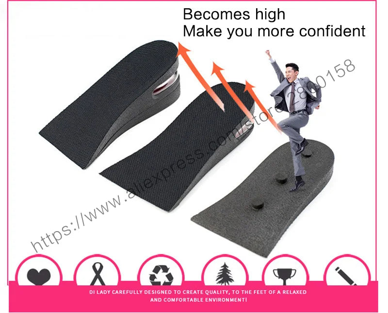 Increase 5cm New Height Increase Insole Adjustable 2-Layer Air Cushion Invisible Pads Soles Insoles Inserts For Shoes Men/Women