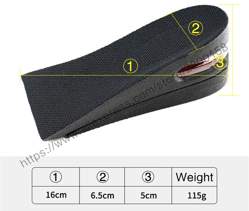 Increase 5cm New Height Increase Insole Adjustable 2-Layer Air Cushion Invisible Pads Soles Insoles Inserts For Shoes Men/Women